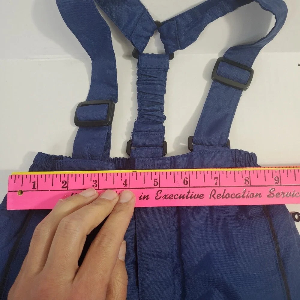 Vintage Gymboree 12-18 Month Blue Fleece Lined Snow Pants Bibs Winter Overalls